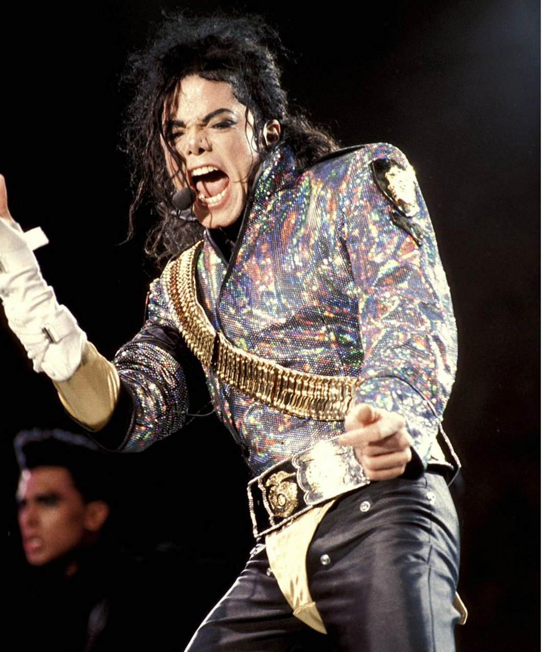 photo of michael jackson performing